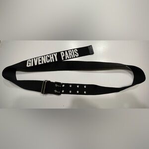 Givenchy Black Belt with White Text
